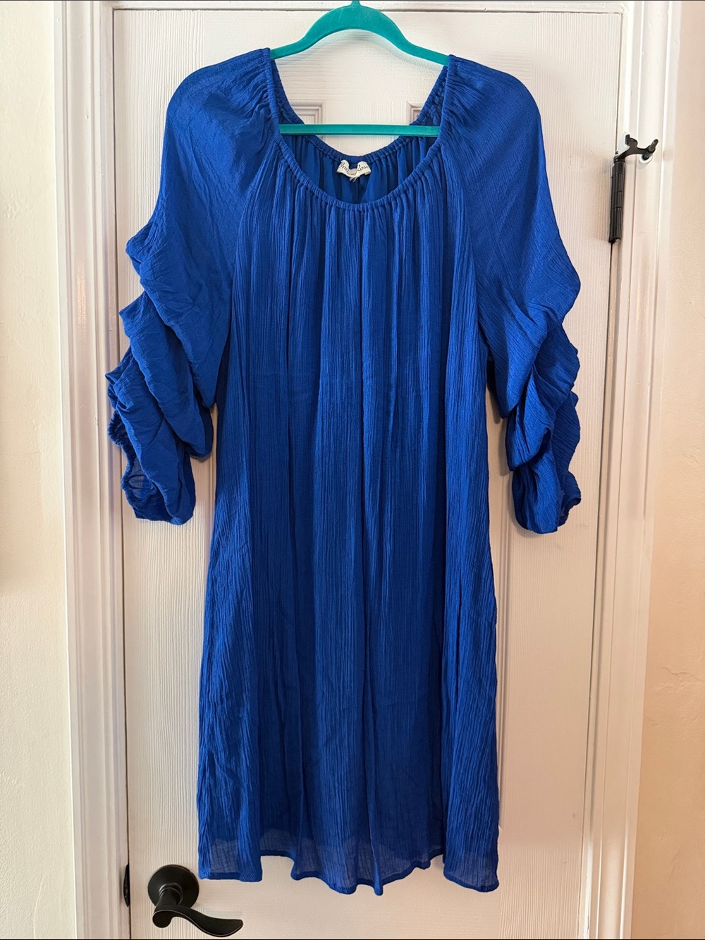 Blue Ruffled Sleeve Women’s Dress